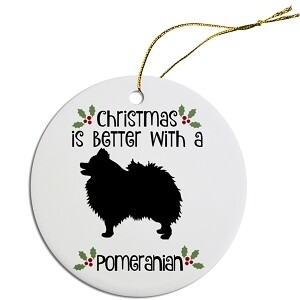 Breed Specific Round Christmas Ornament Pomeranian