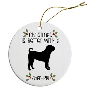 Breed Specific Round Christmas Ornament Shar-Pei