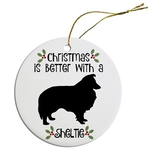 Breed Specific Round Christmas Ornament Sheltie