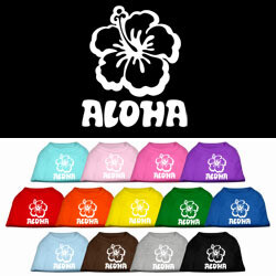 Aloha Flower Screen Print Dog Shirt