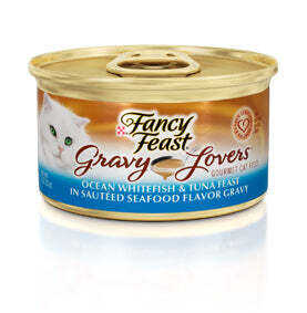 Fancy Feast Gravy Lover Whitefish Canned Cat Food 3-oz, case of 24