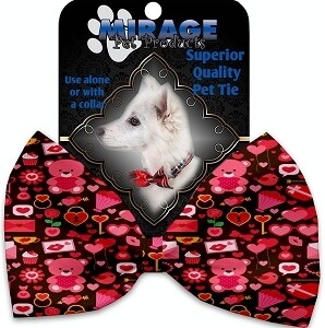 Valentines Day Bears Pet Bow Tie