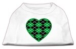 Argyle Heart Green Screen Print Pet Shirt