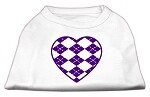 Argyle Heart Purple Screen Print Dog Shirt