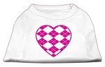 Argyle Heart Pink Screen Print Dog Shirt