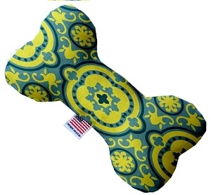 Blue and Yellow Moroccan Patterned Bone Dog Toy