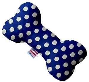 Bright Blue Swiss Dots Bone Dog Toy