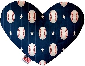 Baseball Pinstripes Heart Dog Toy