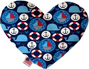 Anchors Away Canvas Heart Dog Toy