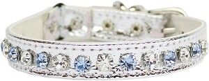 Deluxe Cat Collar Silver with Blue