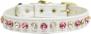 Deluxe Cat Collar White with Pink