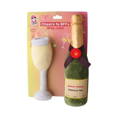 Chico Champawgne - Cheers Crinkle & Squeaky Plush Dog Toy