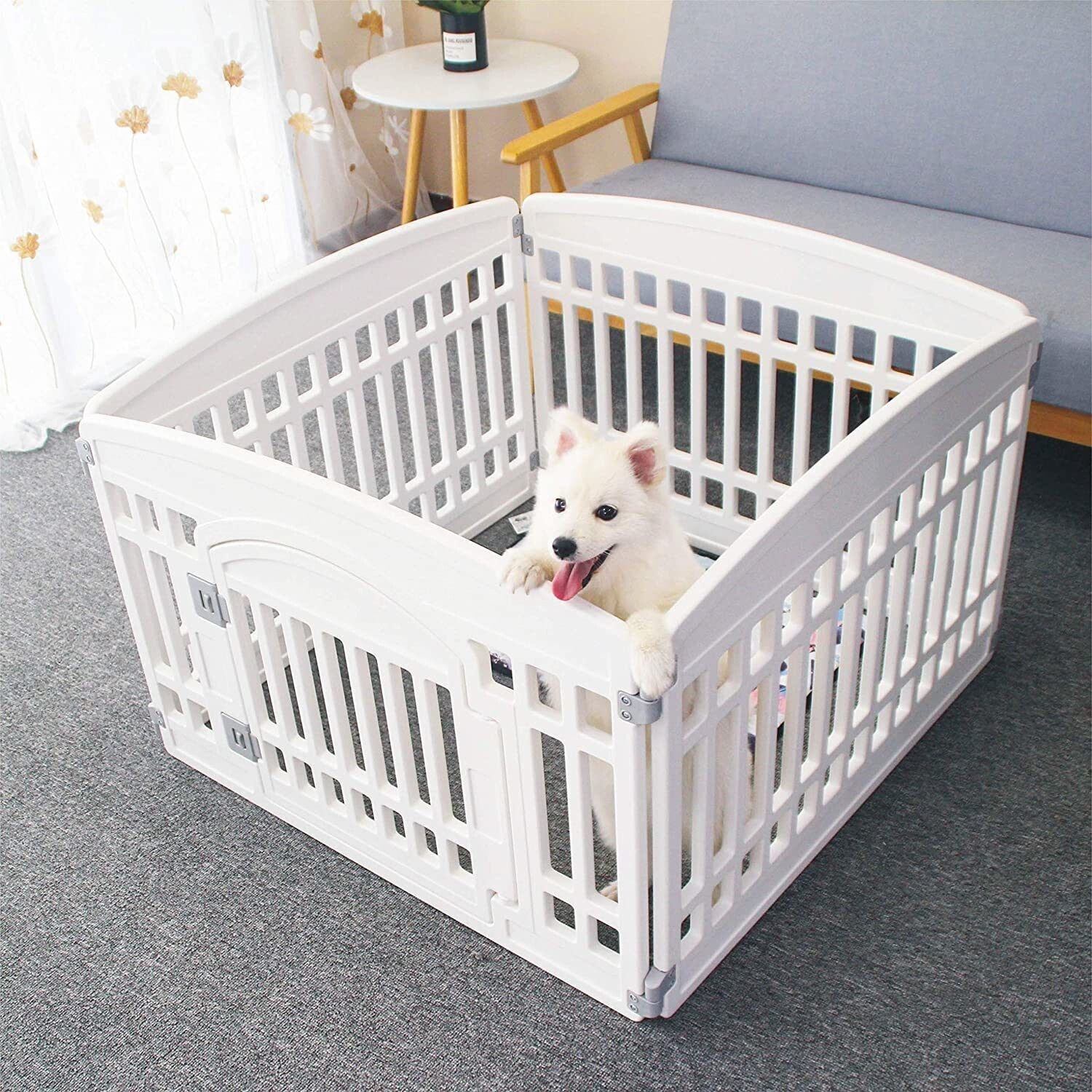 Foldable Pet Playpen with Door: Secure Indoor & Outdoor Space for Small Pets