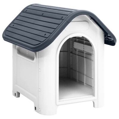 Gray Polypropylene Dog House: Durable, Comfortable, and Weather-Resistant Shelter