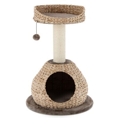 Cat Tree Tower - Hand-Woven Water Hyacinth Paradise for Cats