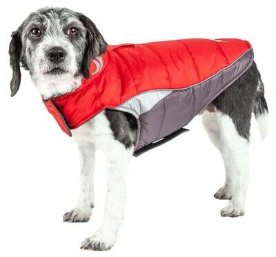 Plush 3M Reflective Dog Coat - Red