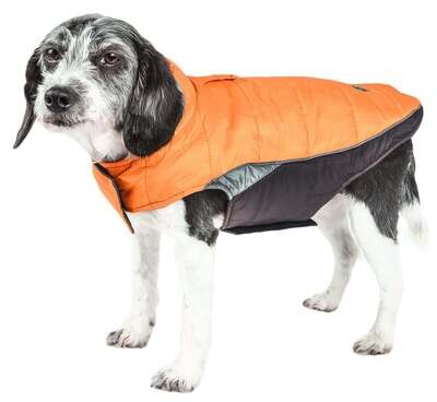 Plush 3M Reflective Dog Coat - Orange