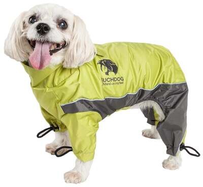 Touchdog Quantum-Ice Full-Bodied Adjustable and 3M Reflective Dog Jacket - Yellow/Grey