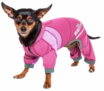 Dog Helios 'Namastail' Lightweight Breathable Full Bodied Performance Yoga Dog Hoodie Tracksuit - Pink