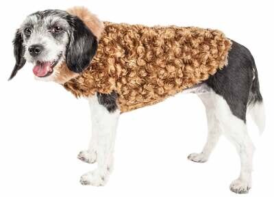 Pet Life Luxe 'Furpaw' Shaggy Elegant Designer Dog Coat