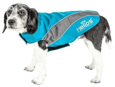 Helios Octane Softshell Neoprene Satin Reflective Dog Jacket - Blue/Grey