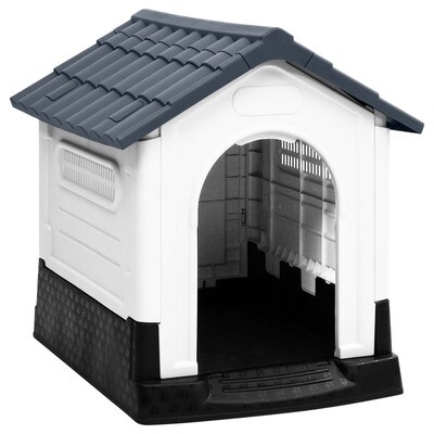 Durable Gray Dog House: Weather-Resistant Shelter for Your Canine Companion