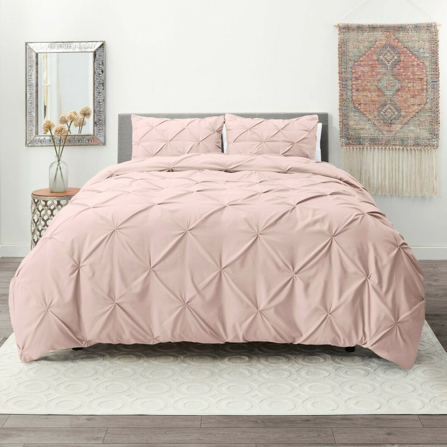 Pinch Pleated Duvet Cover Set Luxurious Premium Quality Cover for Comforter