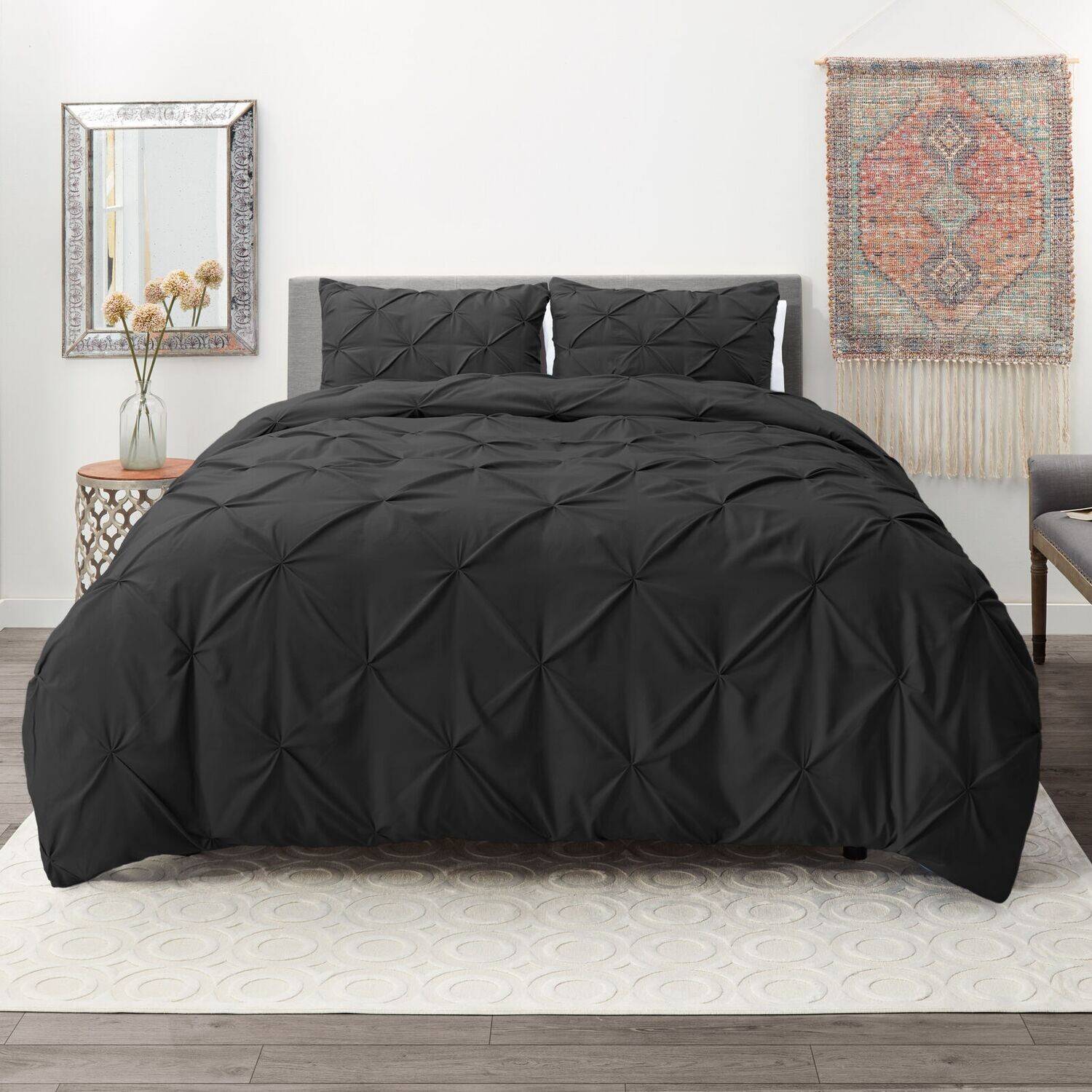 Pinch Pleated Duvet Cover Set Luxurious Premium Quality Cover for Comforter