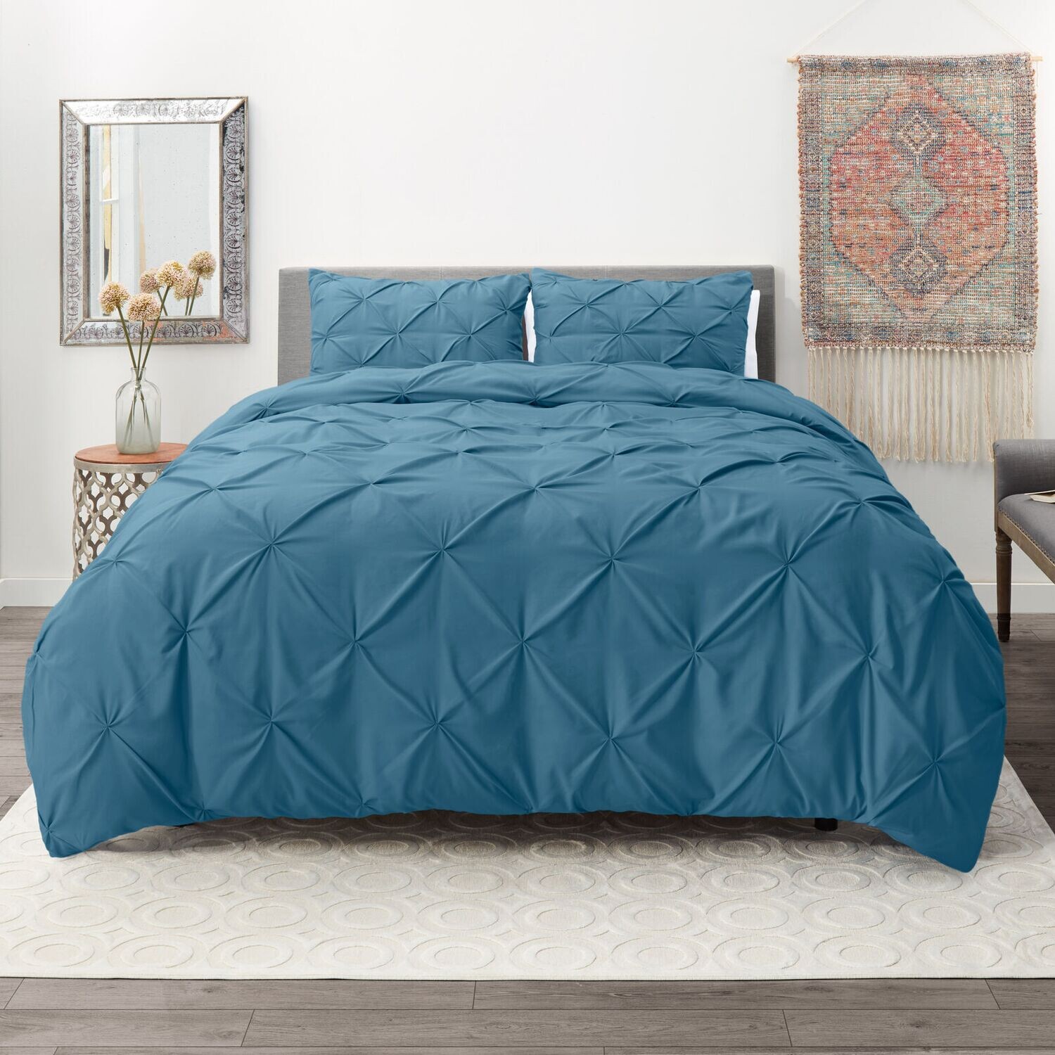 Pinch Pleated Duvet Cover Set Luxurious Premium Quality Cover for Comforter