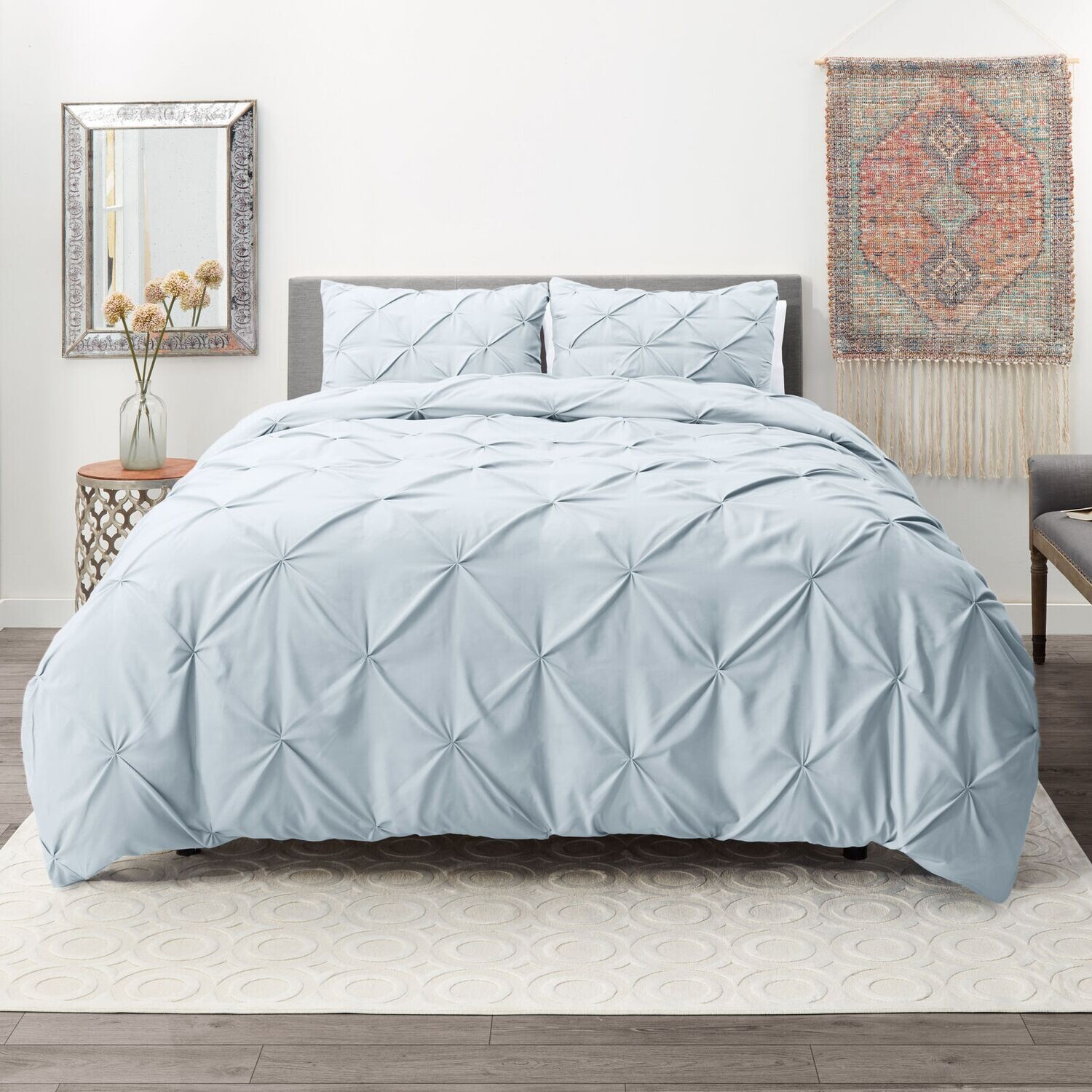 Pinch Pleated Duvet Cover Set Luxurious Premium Quality Cover for Comforter