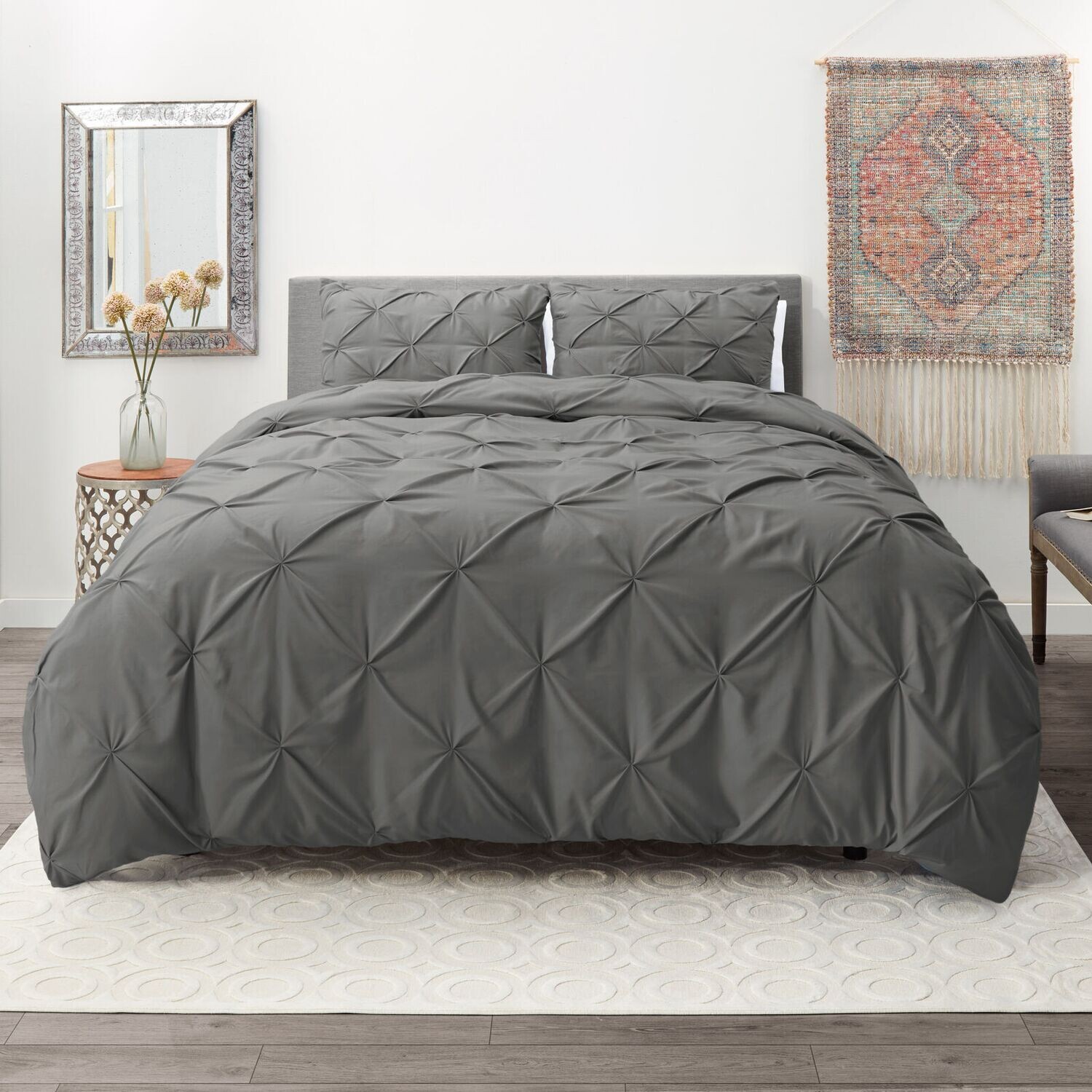 Pinch Pleated Duvet Cover Set Luxurious Premium Quality Cover for Comforter