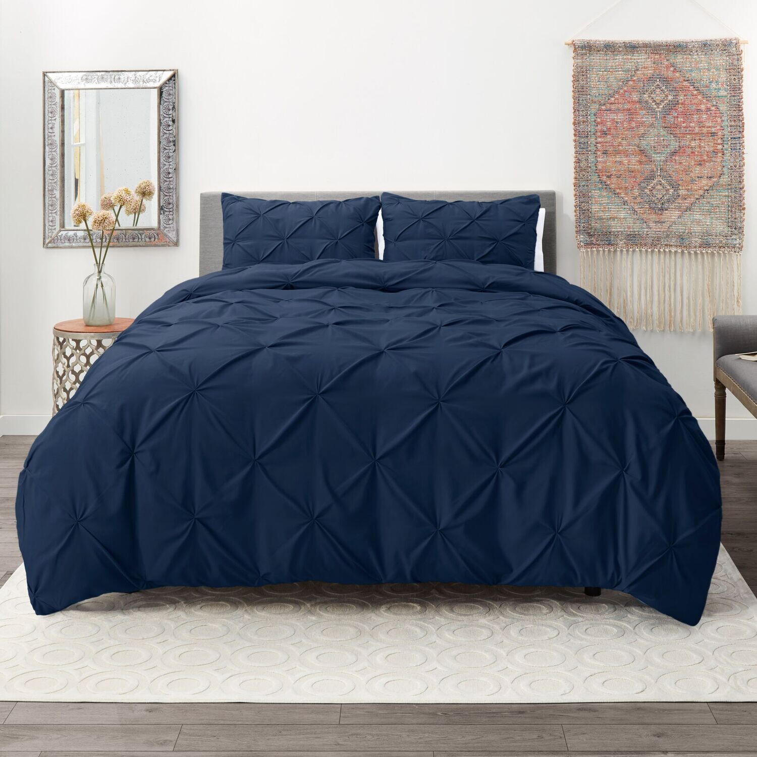 Pinch Pleated Duvet Cover Set Luxurious Premium Quality Cover for Comforter
