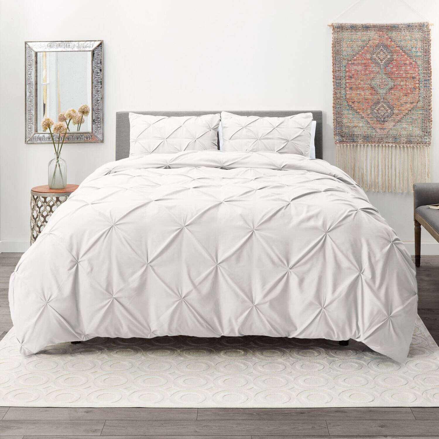 Pinch Pleated Duvet Cover Set Luxurious Premium Quality Cover for Comforter