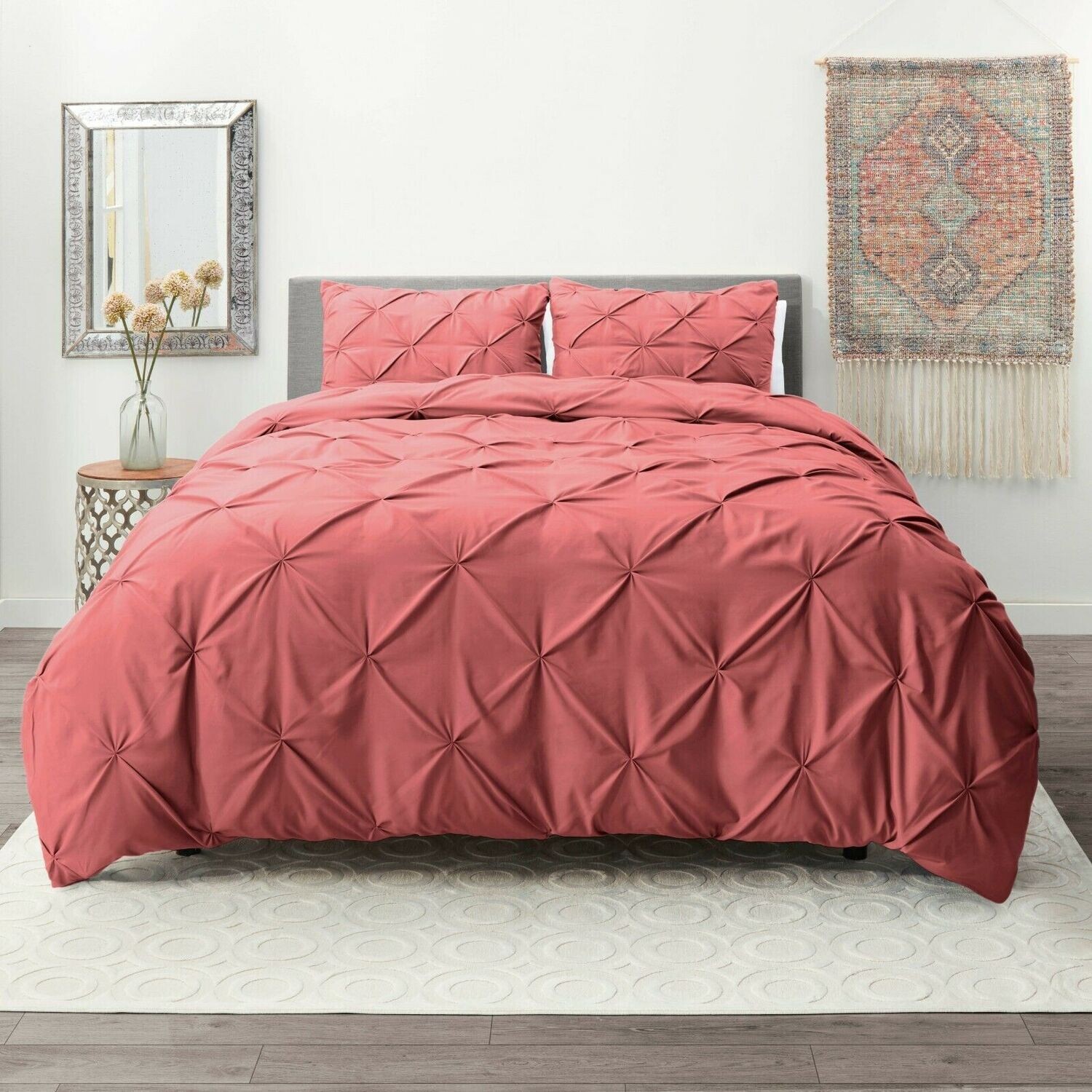 Pinch Pleated Duvet Cover Set Luxurious Premium Quality Cover for Comforter