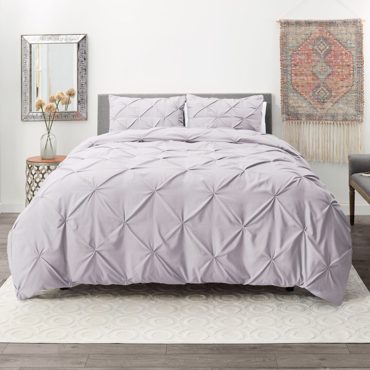 Pinch Pleated Duvet Cover Set Luxurious Premium Quality Cover for Comforter