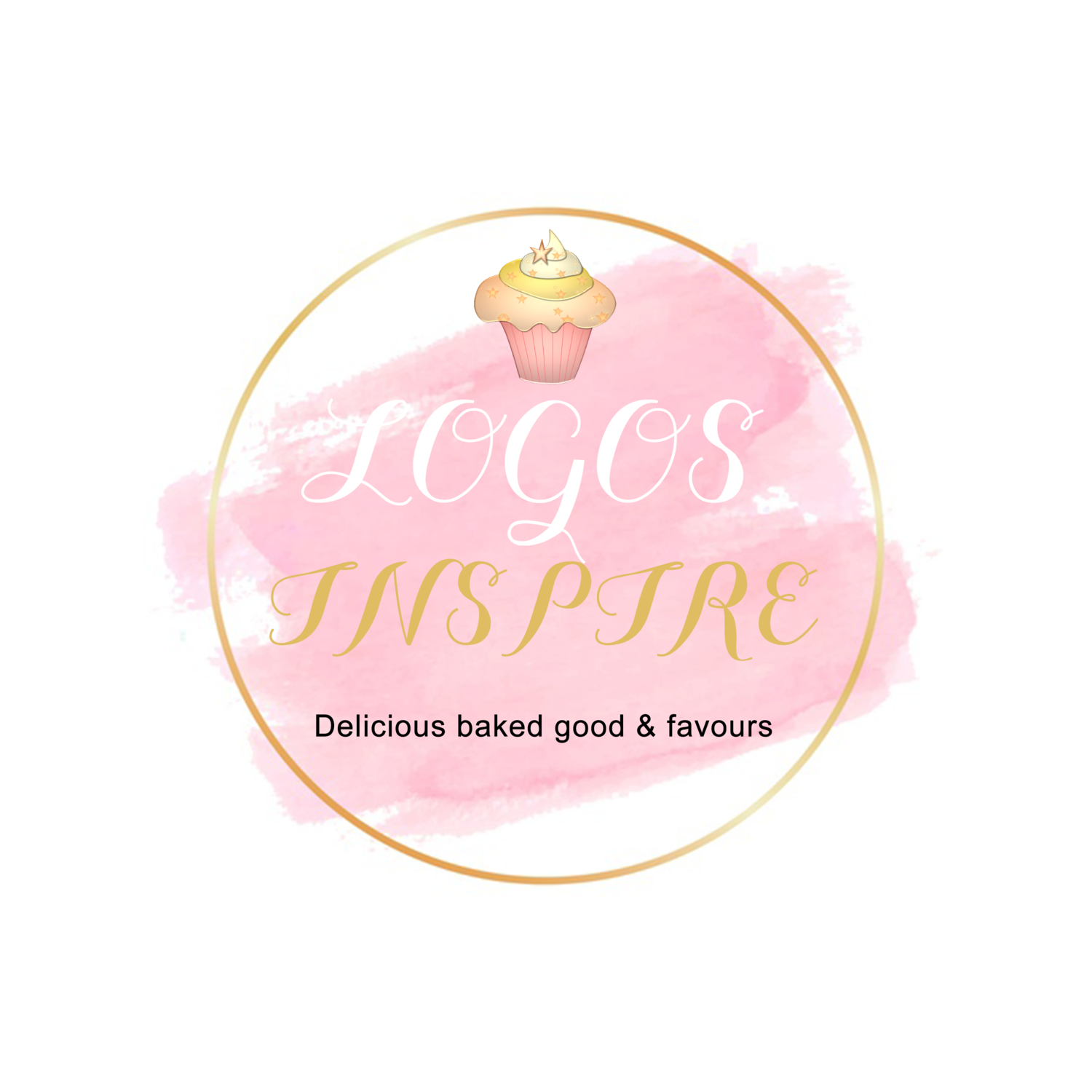 Pink Modern Cupcake Logo