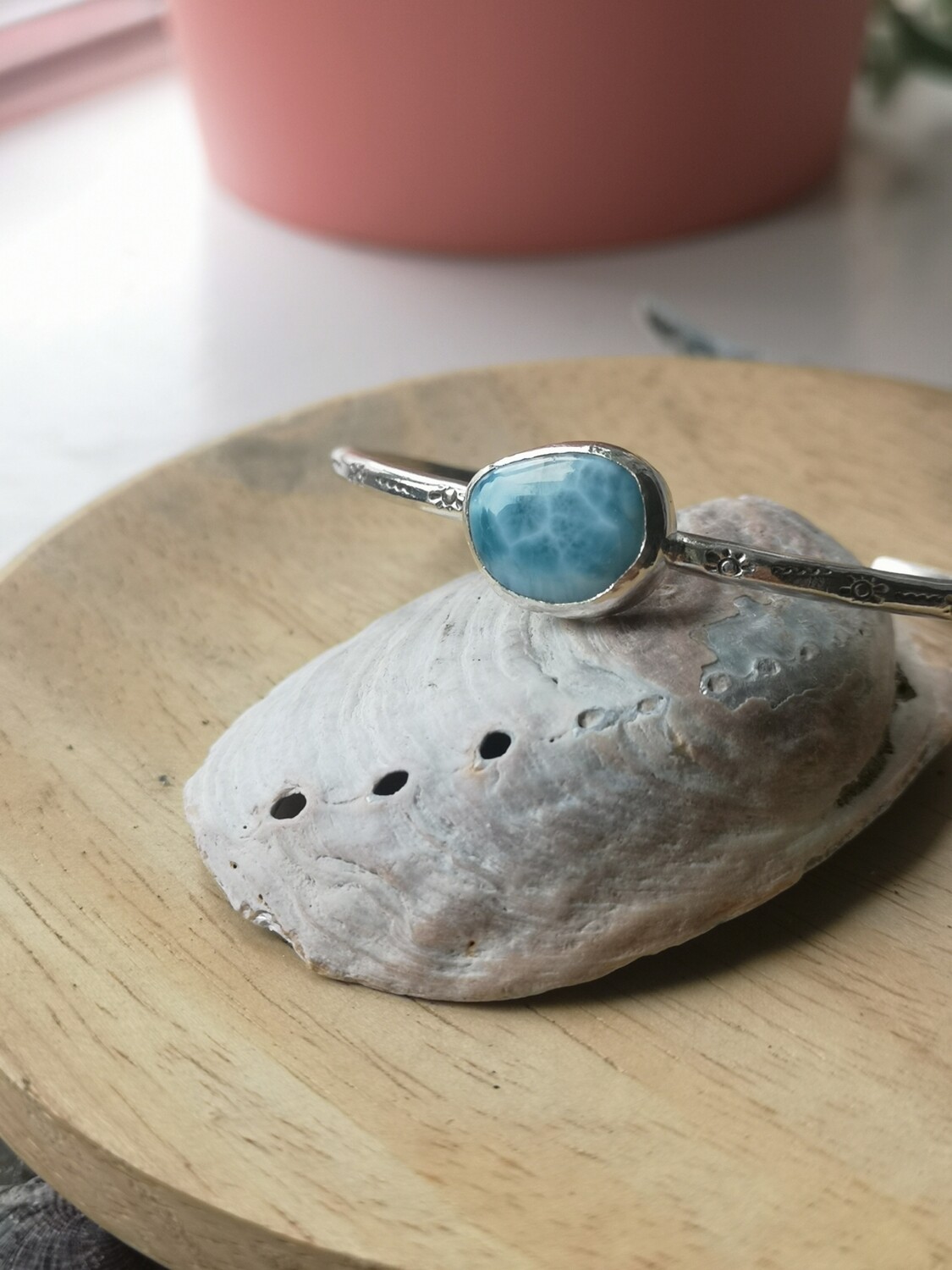 &quot;Ocean&quot; wrist cuff - Larimar