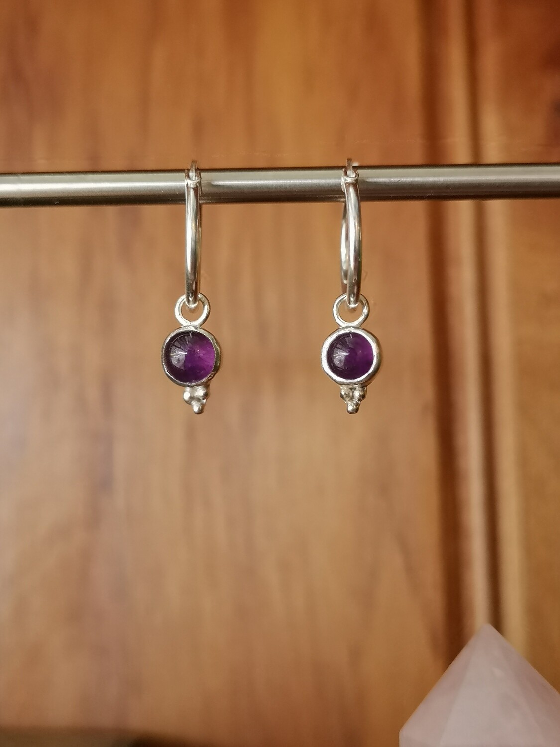 &quot;Trinity&quot; Hoops - Amethyst