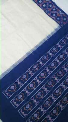WHITE SAREE WITH MANEKCHOWK BORDER