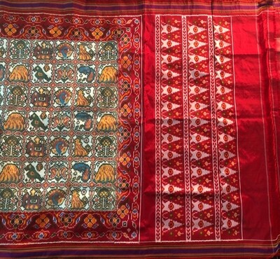 Single ikkat patola pure silk saree