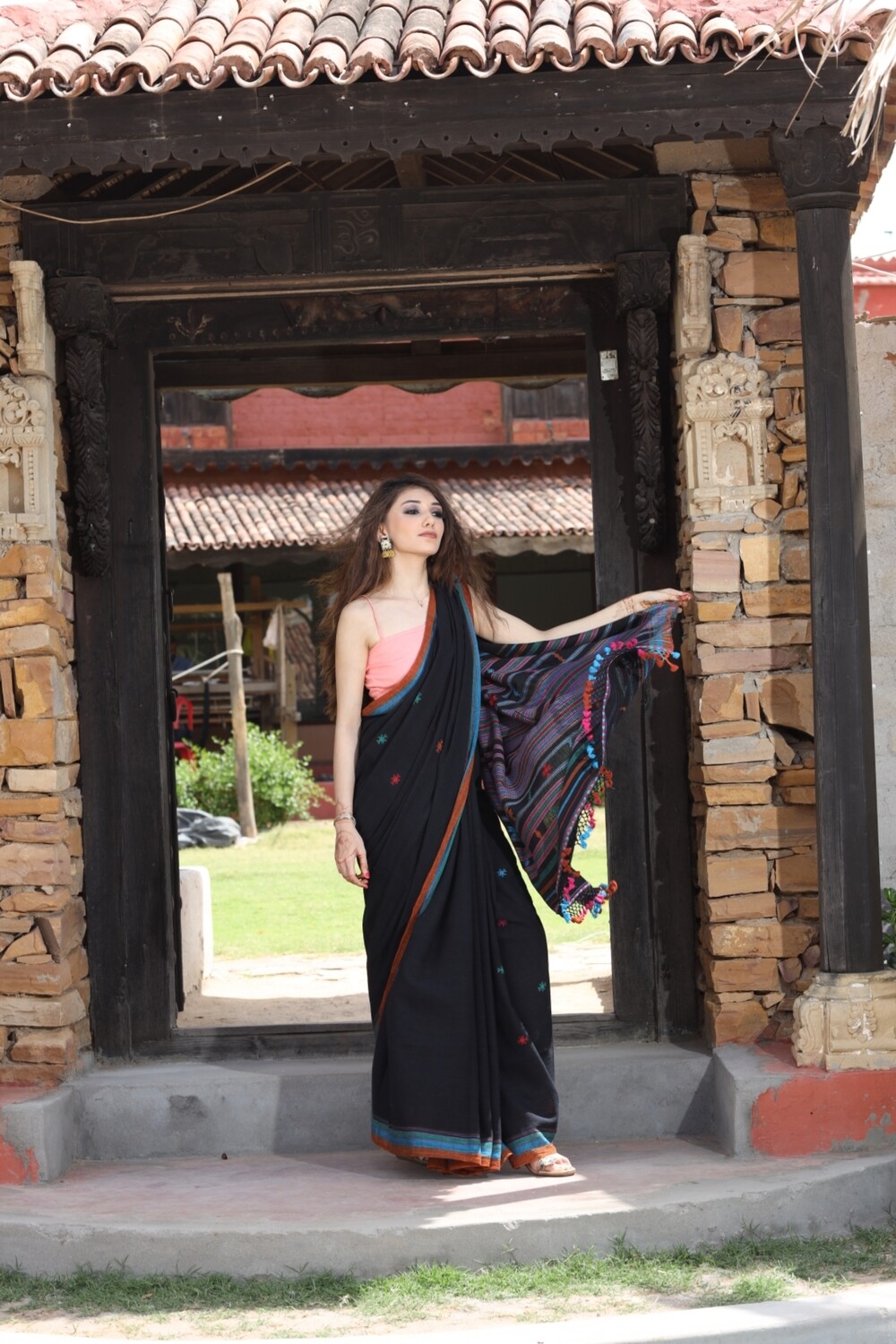 Kala cotton bhujodi saree