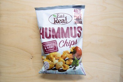 Eat Real Vegan Hummus Chips Tomato and Basil
