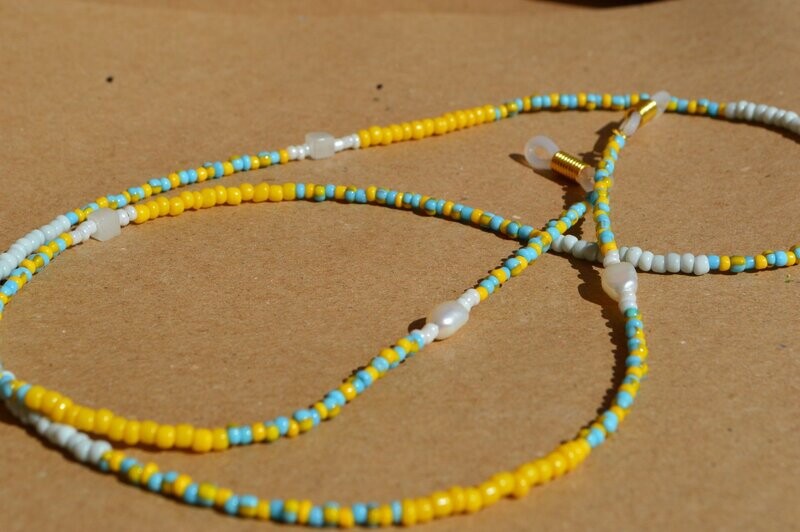 Zonnebril koordje yellow blue