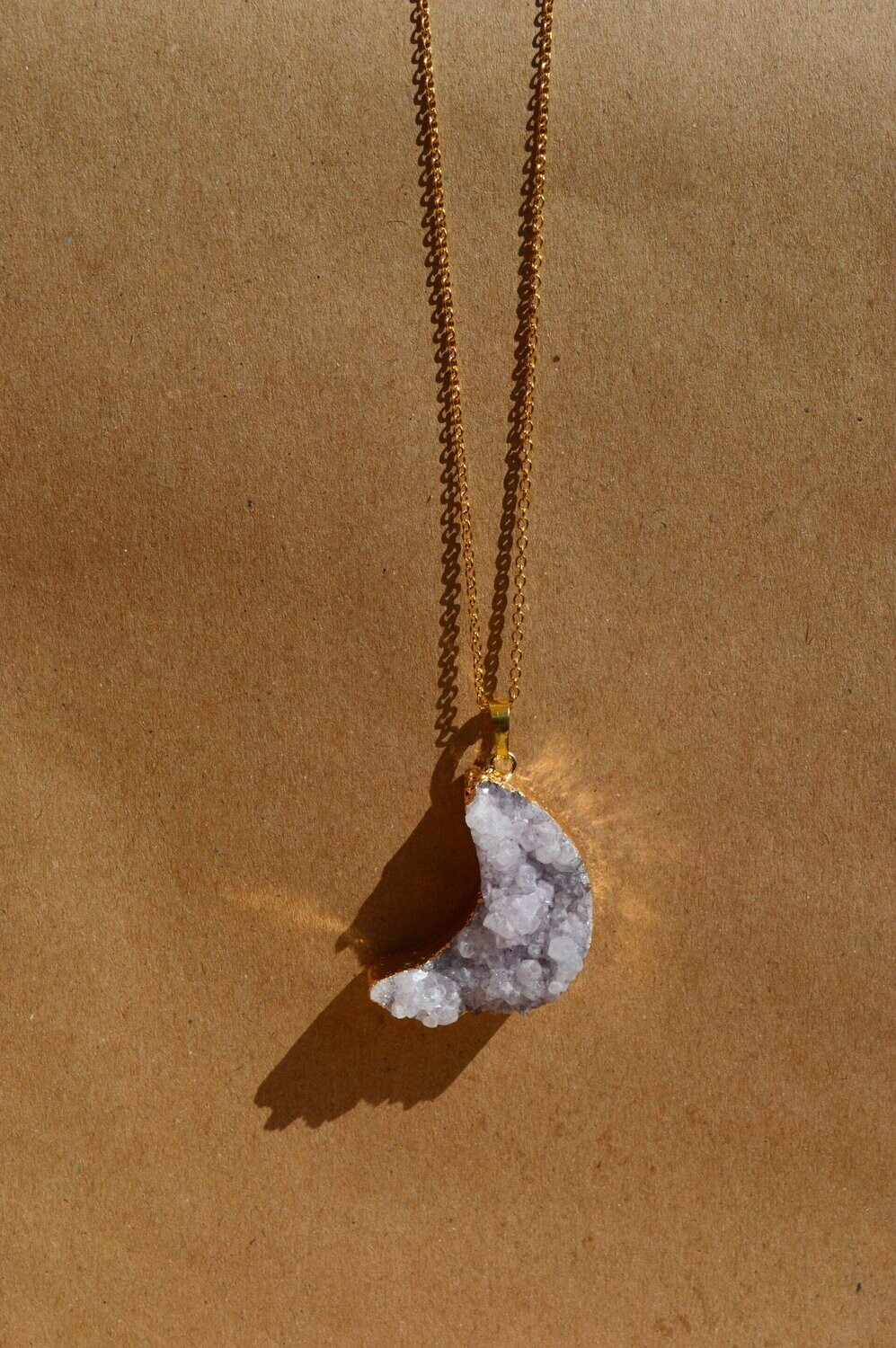 Druzy Moon in Gold