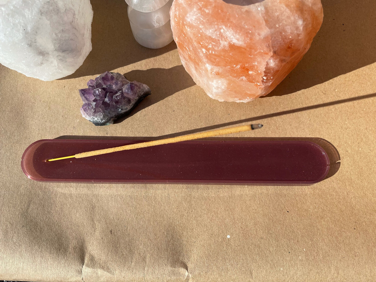 Burgundy Incense Holder