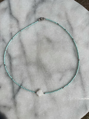 Silver Blue Pearl Necklace