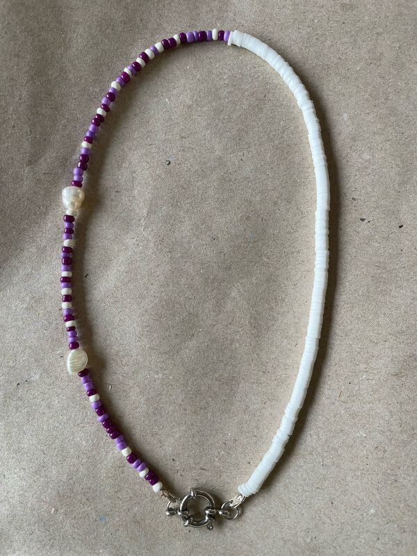Purple Captain Necklace In Silver
