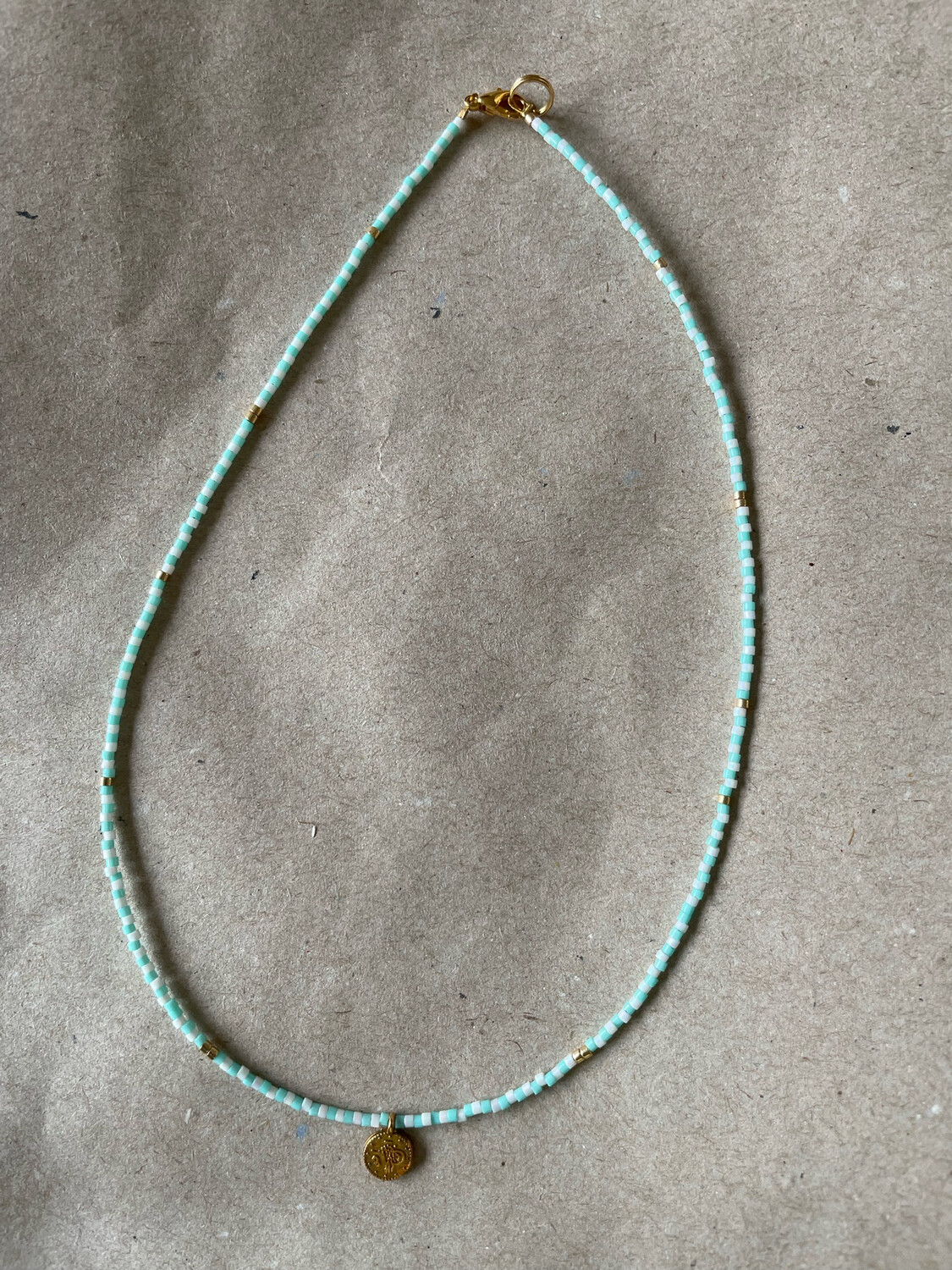 The Blue Coin Necklace In Gold