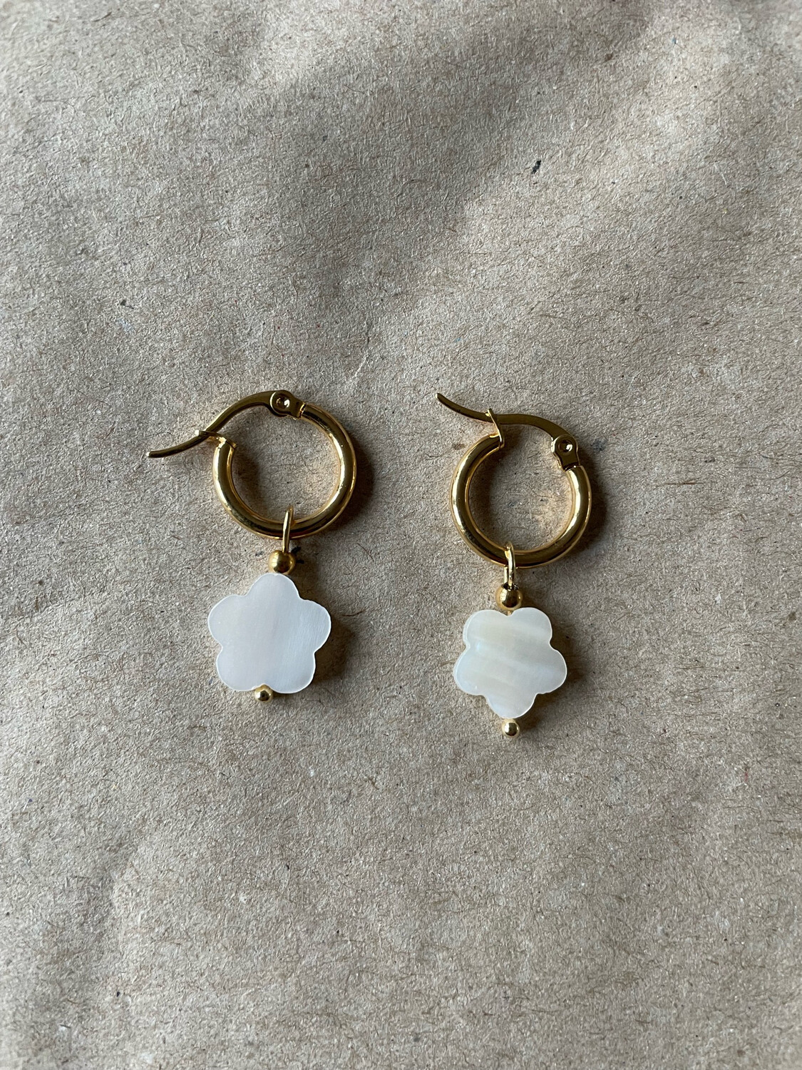 Golden Flower Hoops