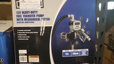 Heavy-Duty Fuel Transfer Pump with Meter — 20 GPM, 12 Volt